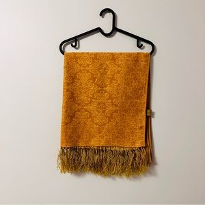 Gold Wool Traditional Geometric Patterned Scarf/Shawl